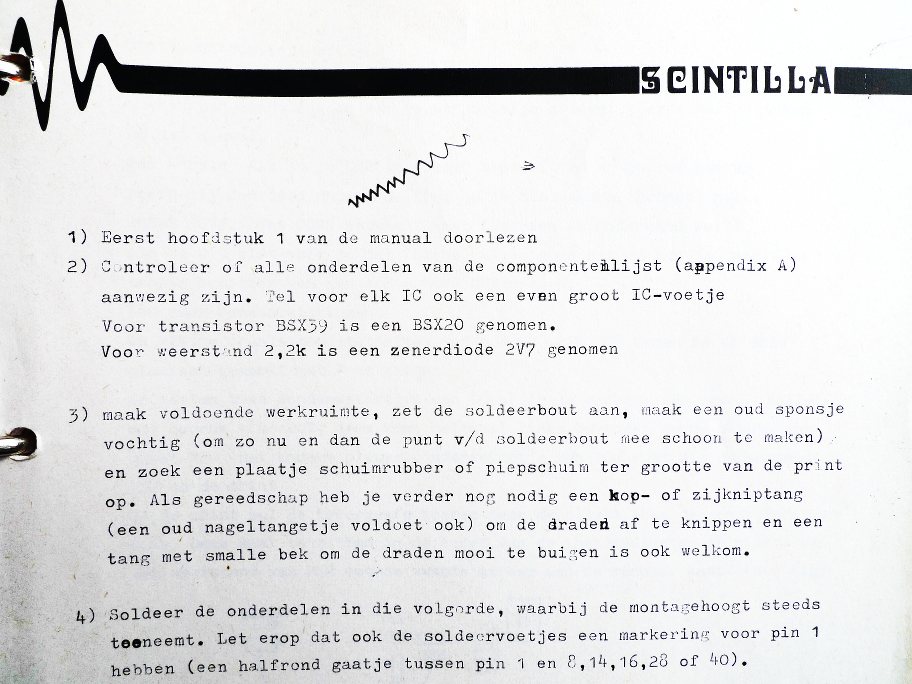 Scintilla's introduction into soldering. © 1983 E.T.S.V. Scintilla.